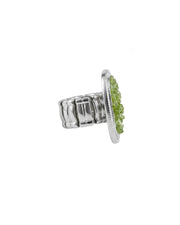 Peridot medal silver ring